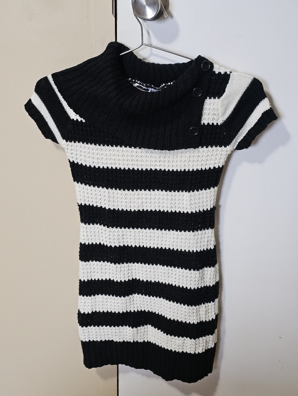 Girl's CherryStyx Y2K Cute Dress - Size M Medium (10/12) - Black & White Stripe